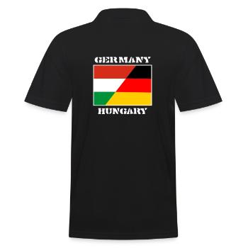 Deutschland Ungarn, Freundschaft Germany, Sport - Männer Poloshirt - Schwarz - Hinten - Kai (181cm)