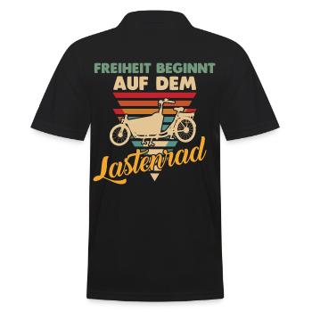 Rad Fahrradrennen Lastenrad Tricks Fahrrad - Männer Poloshirt - Schwarz - Hinten - Kai (181cm)