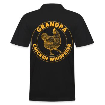Hühner Papa Bauer Vater Bauernhof Huhn Vatertag - Männer Poloshirt - Schwarz - Hinten - Kai (181cm)