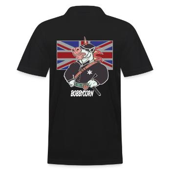 Bobbycorn, Einhorn England Bobby Polizist London - Männer Poloshirt - Schwarz - Hinten - Kai (181cm)