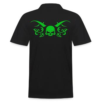 Crâne Tribal Vert - Polo Homme - noir - Dos - Kai (181cm)