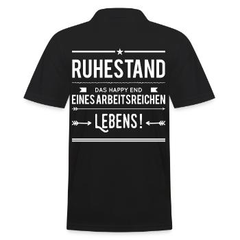 Ruhestand Rente Rentner Rentenbeginn Pensionär - Männer Poloshirt - Schwarz - Hinten - Kai (181cm)