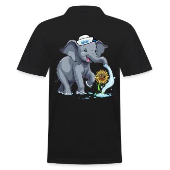 Elefant Elefanten maritim - Männer Poloshirt - Schwarz - Hinten - Kai (181cm)