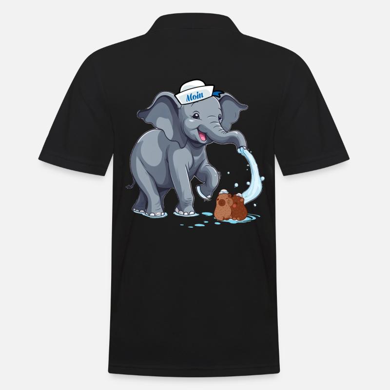 Éléphant Éléphant Marin maritime - Polo Homme - noir