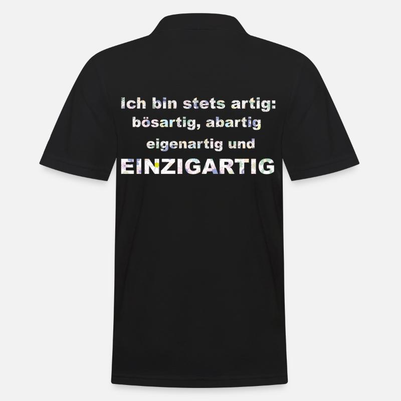 Ich bin artig - Männer Poloshirt - Schwarz