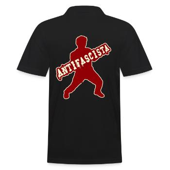 ANTIFASCISTA ANTIFASCISTE ANTIFASCISTE ANTIFASCISTA - Polo Homme - noir - Dos - Kai (181cm)