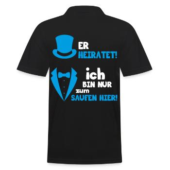 Team Bräutigam Polterabend Hochzeit JGA - Männer Poloshirt - Schwarz - Hinten - Kai (181cm)
