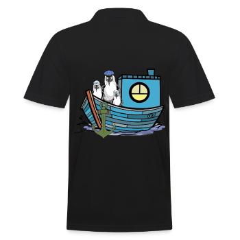 Mouettes Marins Bateau de pêcheur Bateaux de marins - Polo Homme - noir - Dos - Kai (181cm)