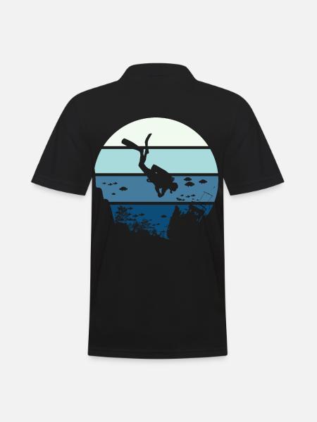 scuba diving t shirt plongée sous marine - Polo Homme - noir