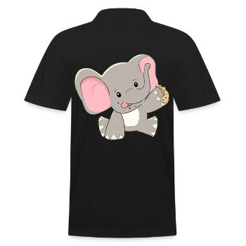 Eléphant éléphants bébés enfants zoo zoo animaux cookies - Polo Homme - noir - Dos - Kai (181cm)