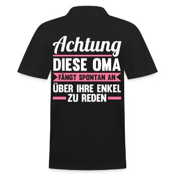 Großmutter Großmama Omi Oma - Männer Poloshirt - Schwarz - Hinten - Kai (181cm)