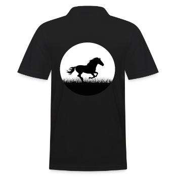 Cheval chevaux équitation poney équestre western chemise - Polo Homme - noir - Dos - Kai (181cm)