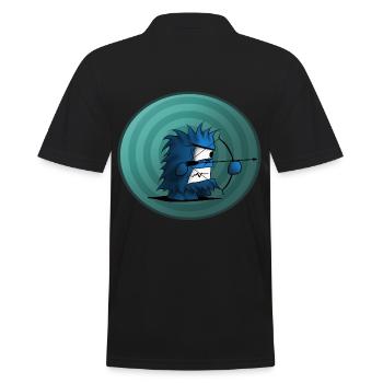 Bogenschießen Bogenschiessen Cartoon Comic - Männer Poloshirt - Schwarz - Hinten - Kai (181cm)