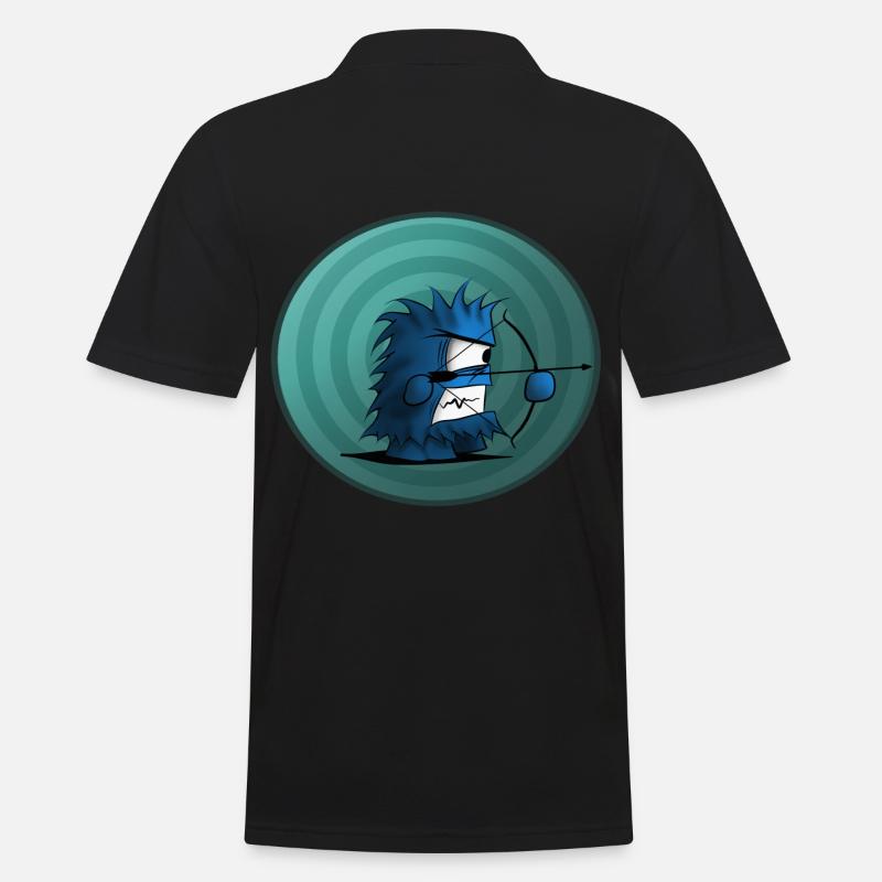 Bogenschießen Bogenschiessen Cartoon Comic - Männer Poloshirt - Schwarz