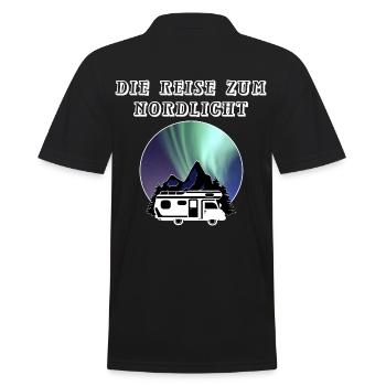 Reise zum Nordlicht Wohnmobil, Camping Urlaub FUN - Männer Poloshirt - Schwarz - Hinten - Kai (181cm)