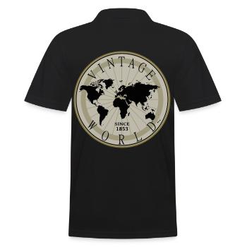 Vintage Shirt, Pillow, Women, Globe, Cup - Men's Polo Shirt - black - Back - Kai (181cm)