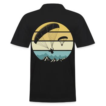 paragliding gift man woman sport paraglider - Men's Polo Shirt - black - Back - Kai (181cm)
