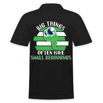 Big Things Often Have Small Beginnings - Männer Poloshirt - Schwarz - Hinten - Kai (181cm)