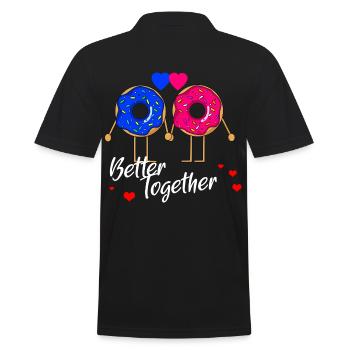 Donut Love Partners Saint-Valentin - Better Together - Polo Homme - noir - Dos - Kai (181cm)