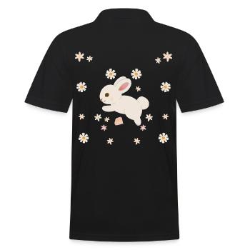 Bunny Child Rabbit Rodent Kids Easter - Men's Polo Shirt - black - Back - Kai (181cm)