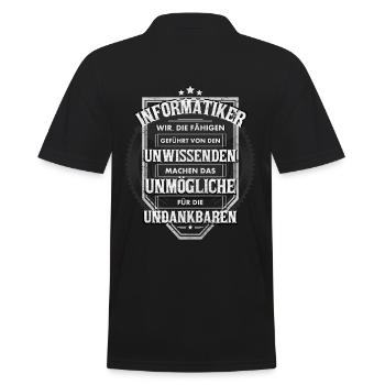 Nerd IT Geek Informatiker Programmierer Geschenk - Männer Poloshirt - Schwarz - Hinten - Kai (181cm)