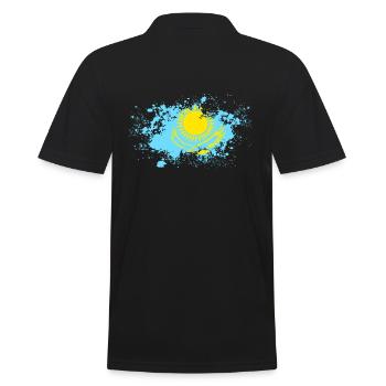 Kazakhstan Kasachstan Flagge Geschenkidee - Männer Poloshirt - Schwarz - Hinten - Kai (181cm)