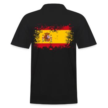 Spain flag stains blot gift idea - Men's Polo Shirt - black - Back - Kai (181cm)