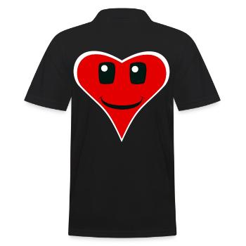 friendly heart sympathy hearts nice warm - Men's Polo Shirt - black - Back - Kai (181cm)
