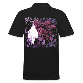 flora, botany, ghost, nature, spirit, occult, nature - Men's Polo Shirt - black - Back - Kai (181cm)