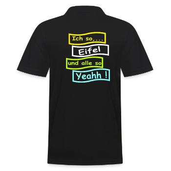 Eifel Design ,Edition: Eifel Fan Shirt -spruch - Männer Poloshirt - Schwarz - Hinten - Kai (181cm)