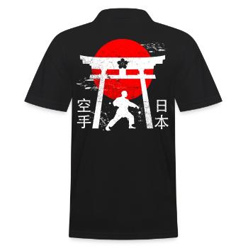Arts martiaux de karaté conçoivent un personnage de style japonais - Polo Homme - noir - Dos - Kai (181cm)