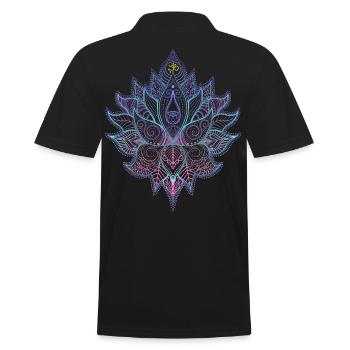 Fleur indienne avec ornements et symbole om - Polo Homme - noir - Dos - Kai (181cm)