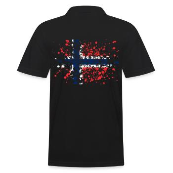 Norway flag stains - Men's Polo Shirt - black - Back - Kai (181cm)