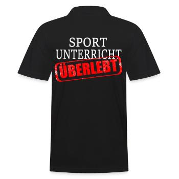 Sportunterricht Überlebender Schule Abitur - Männer Poloshirt - Schwarz - Hinten - Kai (181cm)