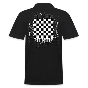 Chess board queen king chess game gift idea - Men's Polo Shirt - black - Back - Kai (181cm)