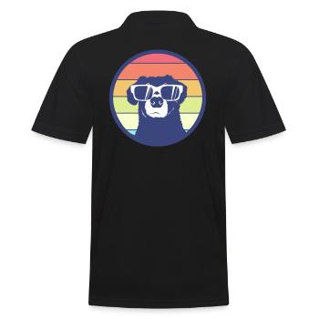 Dog dog sunglasses summer gift idea - Men's Polo Shirt - black - Back - Kai (181cm)