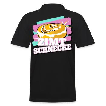 Zimtschnecke Geschenkidee - Männer Poloshirt - Schwarz - Hinten - Kai (181cm)