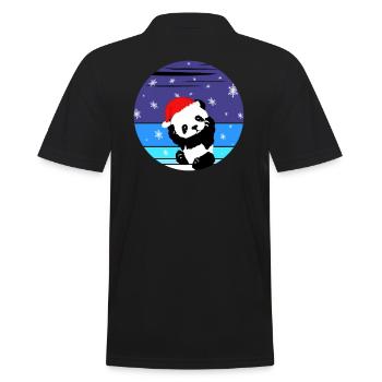 Un Doux Petit Panda Avec un bonnet de Noël - Polo Homme - noir - Dos - Kai (181cm)