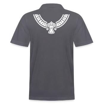 Nordische Halskette Wikinger Rune Futhark Mjollnir - Männer Poloshirt - Anthrazit - Hinten - Nico (186cm)