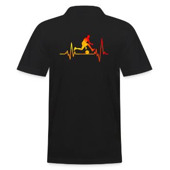 Basketball Elektrokardiogramm orange / gelb - Männer Poloshirt - Schwarz - Hinten - Kai (181cm)