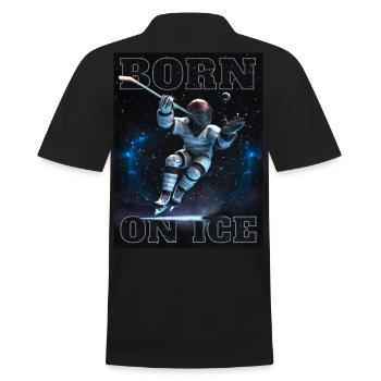 Eishockeyspieler mit Superkräften - Männer Poloshirt - Schwarz - Hinten - Kai (181cm)