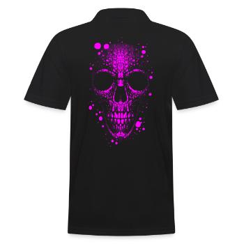 Totenkopf Skull - Männer Poloshirt - Schwarz - Hinten - Kai (181cm)