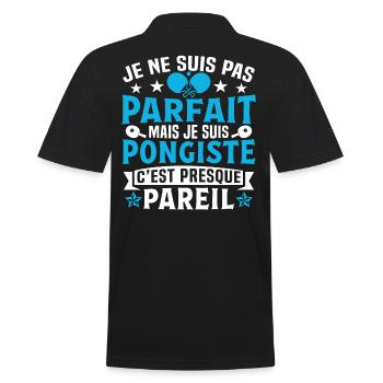 je suis pongiste c'est presque pareil - Polo Homme - noir - Dos - Kai (181cm)