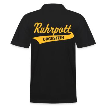 Ruhrpott – Urgestein (Ruhrgebiet Kohlenpott / 1C) - Männer Poloshirt - Schwarz - Hinten - Kai (181cm)