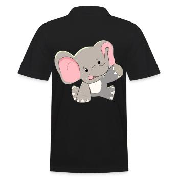 Wildtiere Elefant Elefanten Baby Zoo Zootiere Kind - Männer Poloshirt - Schwarz - Hinten - Kai (181cm)