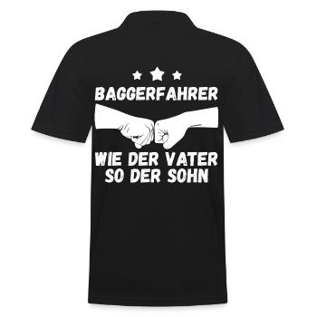 Baggerfahrer Vater Und Sohn Tiefbauer Bagger - Männer Poloshirt - Schwarz - Hinten - Kai (181cm)