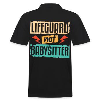 Lifeguard Not Babysitter - Men's Polo Shirt - black - Back - Kai (181cm)