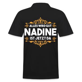 Nadine - Männer Poloshirt - Schwarz - Hinten - Kai (181cm)
