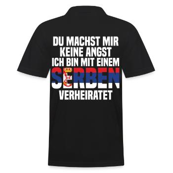 Du machst mir Keine Angst ich bin mit einem Serben - Männer Poloshirt - Schwarz - Hinten - Kai (181cm)