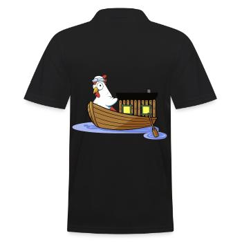 Sailor Chicken Sailor Maritime Boat Ahoy Enfant - Polo Homme - noir - Dos - Kai (181cm)